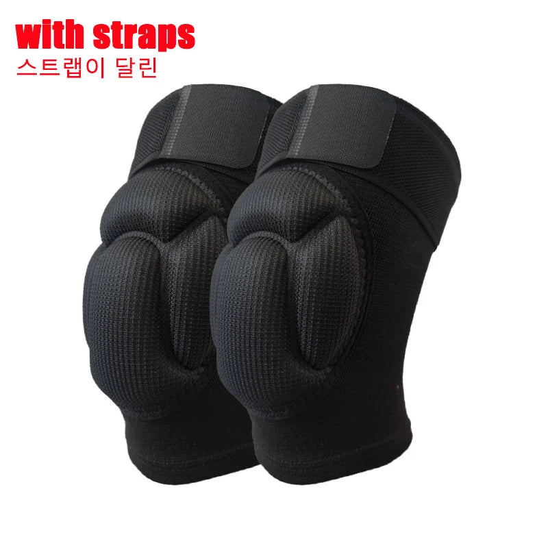Rodillera deportiva de protección gruesa para hombre y mujer, soporte para gimnasio, equipo de Fitness, Protector de tirantes de baloncesto, almohadillas antideslizantes, 1 par