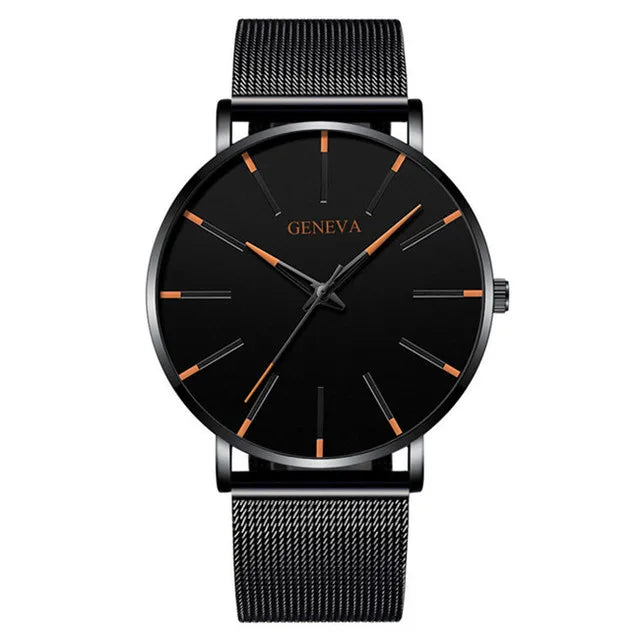 Reloj de pulsera de cuarzo para hombre minimalista ultrafina