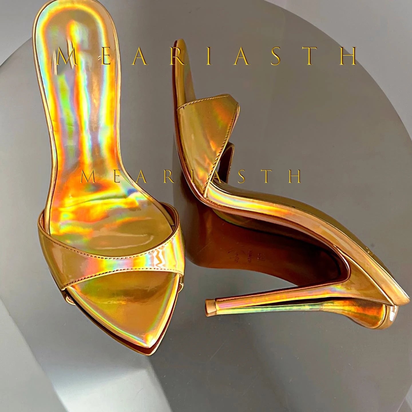 2025 Peep Toe Sexy verano mujer mulas bombas sandalias elegante súper fino tacones altos mula Oficina señora zapatos de fiesta zapatillas sandalias
