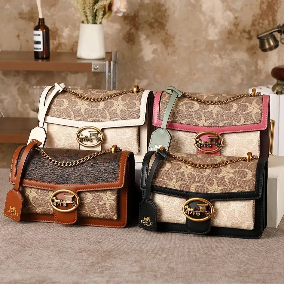 Bolso de lujo ligero para mujer 2026, nuevo bolso de hombro/axilar de alta gama con contraste de color, bandolera de diseñador a la moda, pequeño y cuadrado.