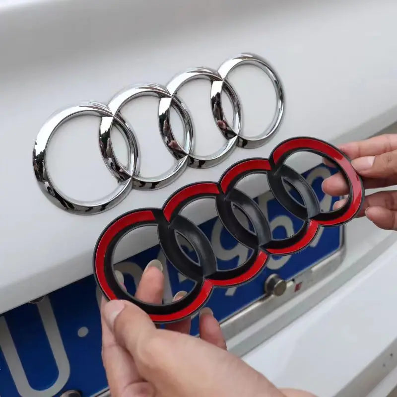 Emblema de Capó Delantero y Trasero para Coche, 4 Anillos, ABS, para Audi A3, A6L, A7, A1, A2, A8, A4, A5, Q3, Q5, Q8, Q7, Q2L, TT, Q6, RS3, RS4, RS5, RS6