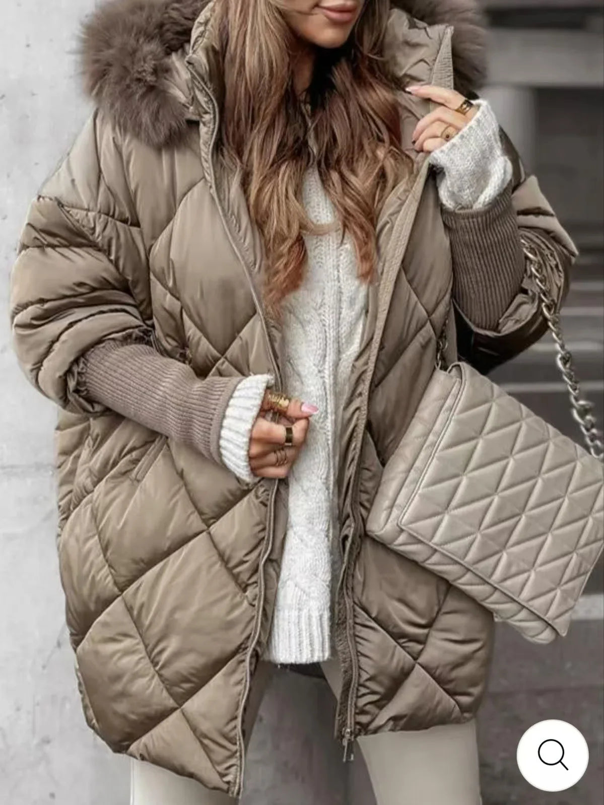 Ropa de Invierno de algodón cálido temperamento con capucha cárdigan con cremallera Color sólido Abrigos Invierno Mujer 2025 Casacos Inverno Feminino