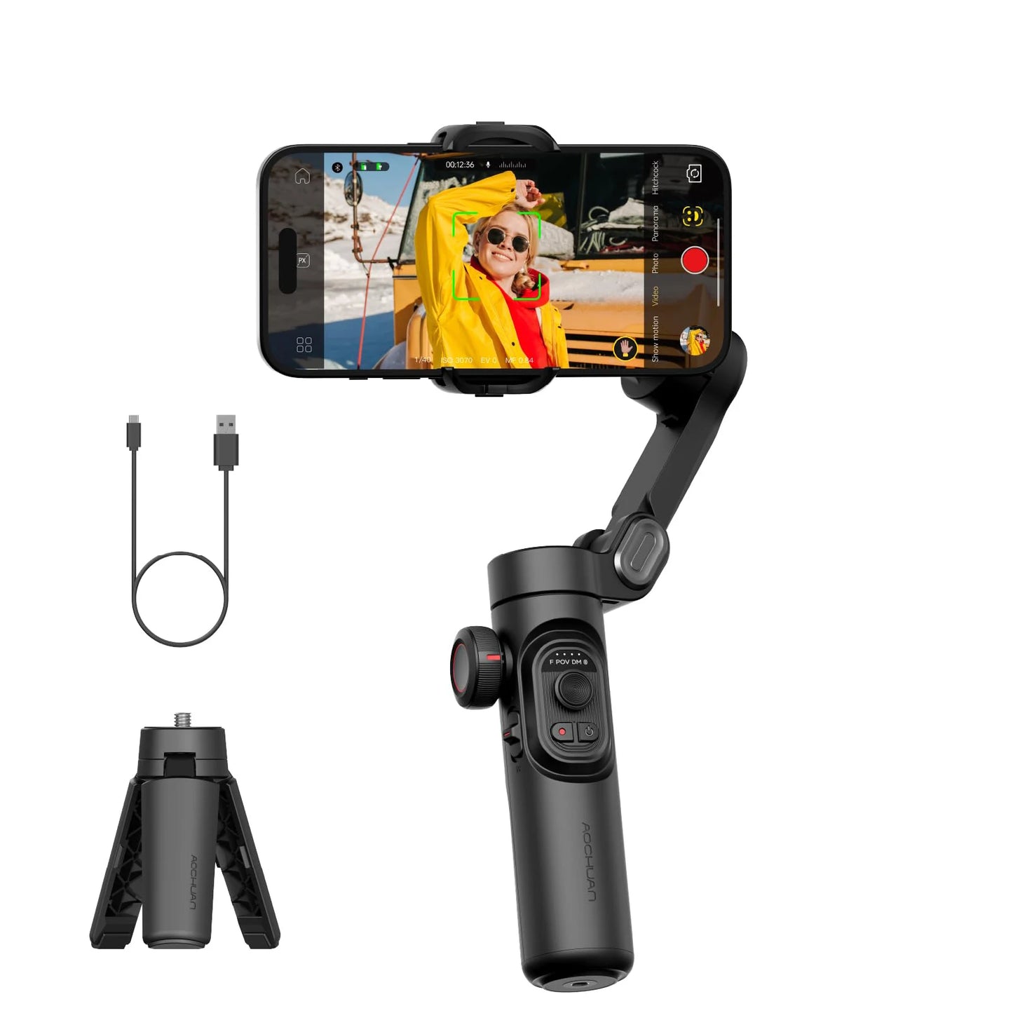 AOCHUAN Smart XE Estabilizador de cardán portátil de 3 ejes para teléfono inteligente iPhone Android Seguimiento facial Vlog Transmisión en vivo