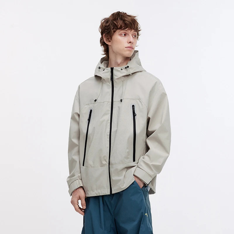 Chaqueta Semir para hombre, deporte al aire libre, holgada, con capucha, malla de retales, Top texturizado de otoño 2025, chaquetas de ropa para hombre