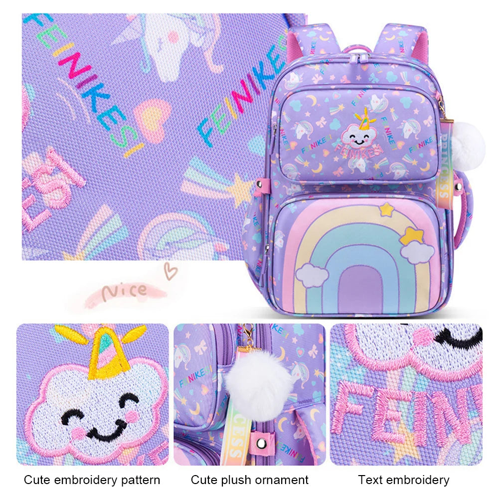 Mochila bonita para estudiantes de primaria, bolso versátil portátil elegante, bolsa transpirable para libros preescolares, regalo para la vuelta a la escuela para niñas
