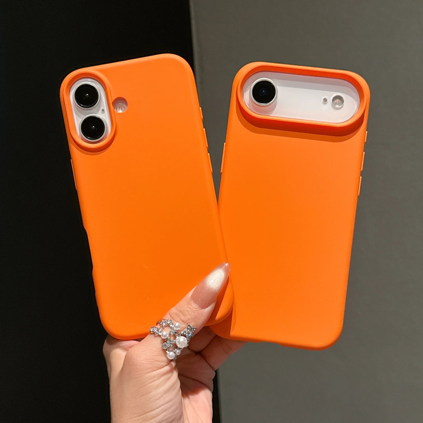 Funda Original de silicona líquida de Color naranja para iPhone 17 Pro Max 17 16 15 14 13 12 11 ProMax mini Plus cubierta de parachoques antideslizante