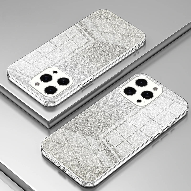 Funda Brillante Electrochapada para iPhone 17 Air 16 16E 15 14 13 12 Mini 11 Pro Max XS X XR SE 2 3 7 8 Plus, Cubierta Trasera de TPU Suave