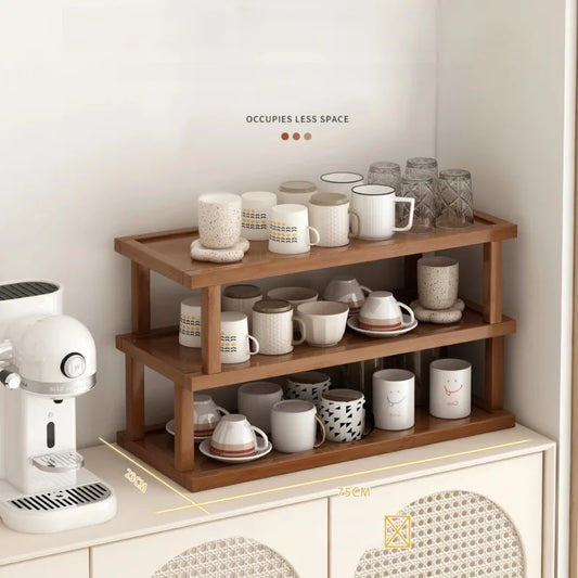 Estante de almacenamiento de escritorio de doble capa, organizador de encimera, portavasos Simple para organización de mesa de comedor y cocina
