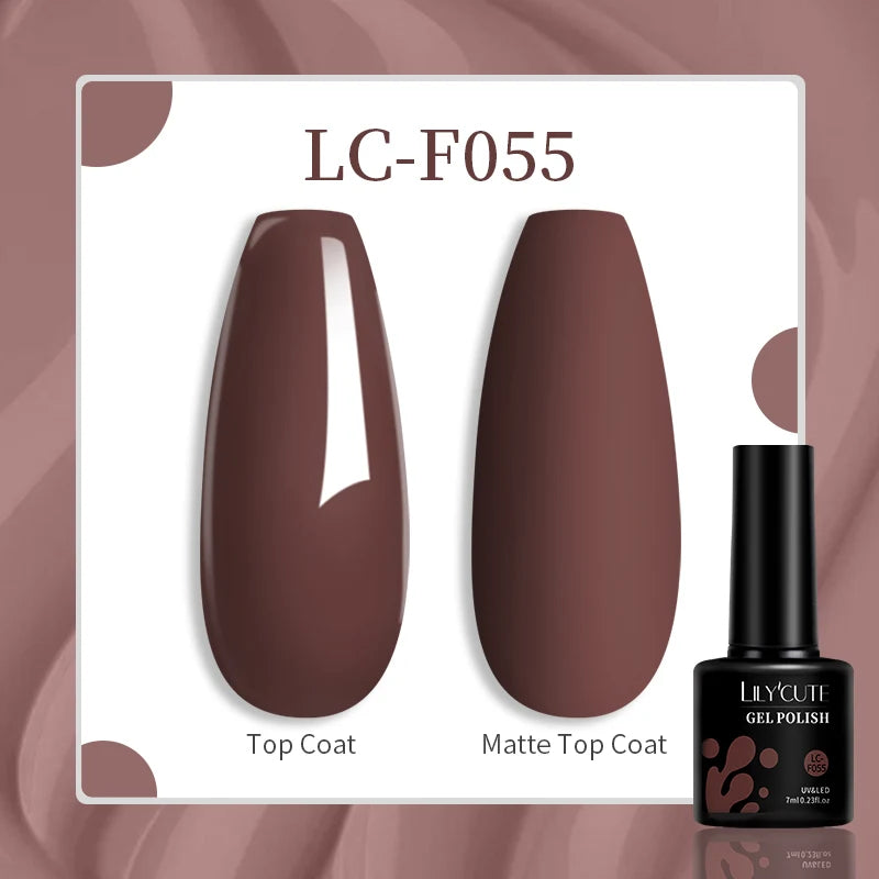 LILYCUTE-esmalte en Gel para uñas, barniz semipermanente para manicura, con LED UV, 129 colores, 7ML