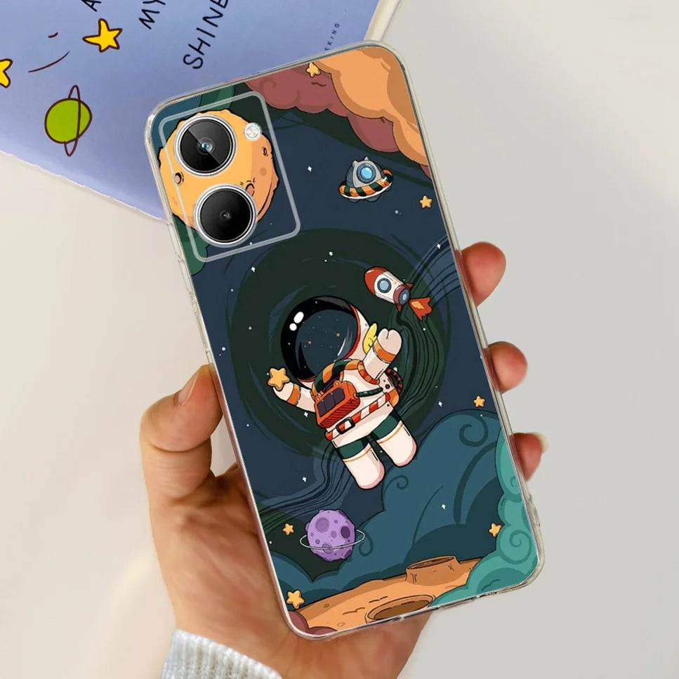 Para Realme 10 4G RMX3630 funda de teléfono suave de silicona TPU a prueba de golpes para Realme 10 funda protectora trasera con diseño de dibujos animados bonitos