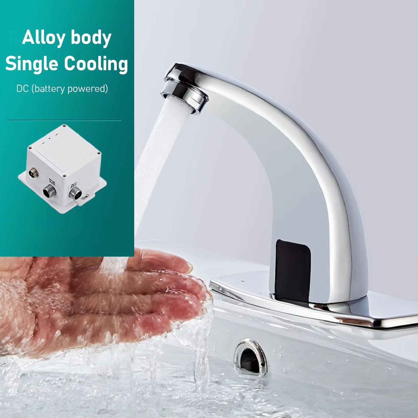 Grifo de agua fría y caliente automático electrónico sin contacto, grifo electrónico con sensor, grifo sin contacto