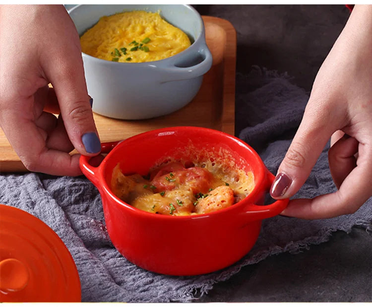 Mini olla de sopa de cerámica con cubierta para niños, tazón de huevo para estofado, tapa, cacerola para restaurante, cocina casera, ollas de cocina usadas