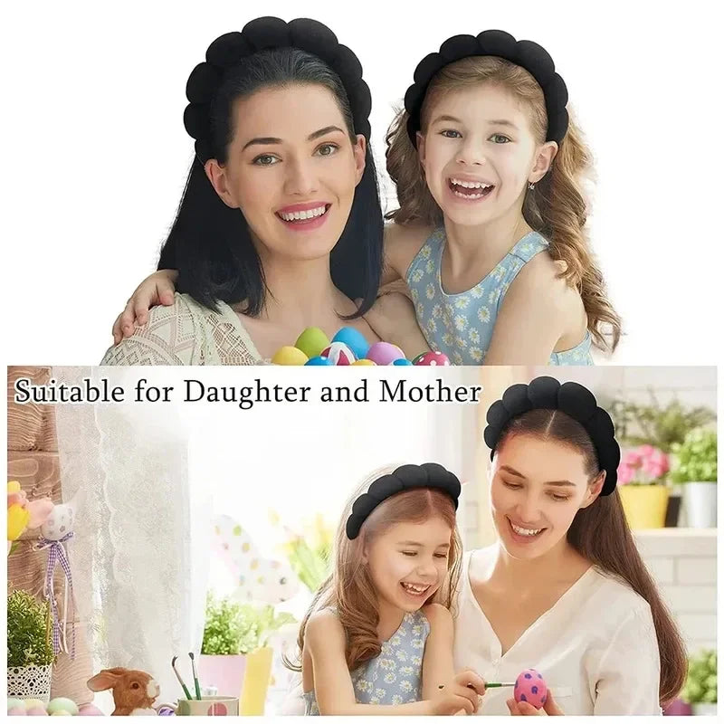 Diadema para lavar la cara para mujer, diademas de esponja, correa para la muñeca, diadema suave de burbujas para maquillaje, accesorios para el cabello para niña, 3 uds.