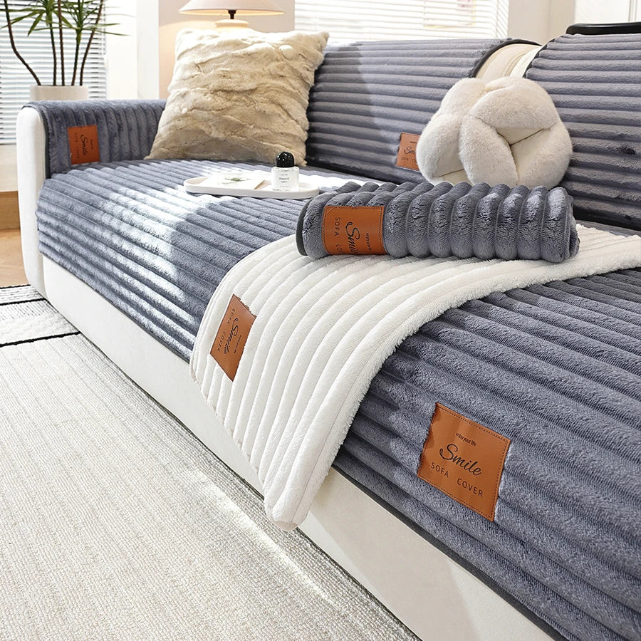 1 tapete de sofá con textura de felpa, suave y cómodo, lavable a máquina, diseño de una sola pieza, disponible en varios tamaños y colores