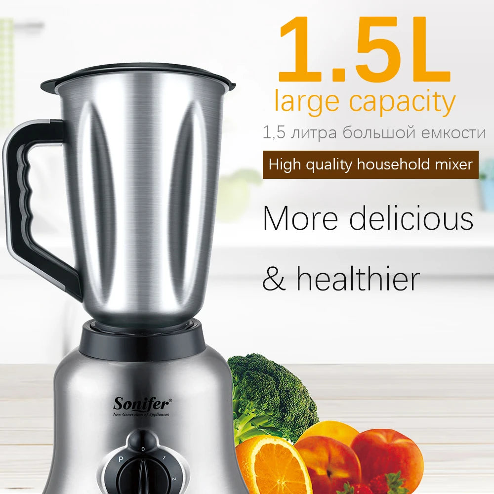 Sonifer-licuadora y exprimidor de carne 2 en 1, mezclador de cocina de acero inoxidable de 400W, procesador de alimentos y frutas, batidos de hielo