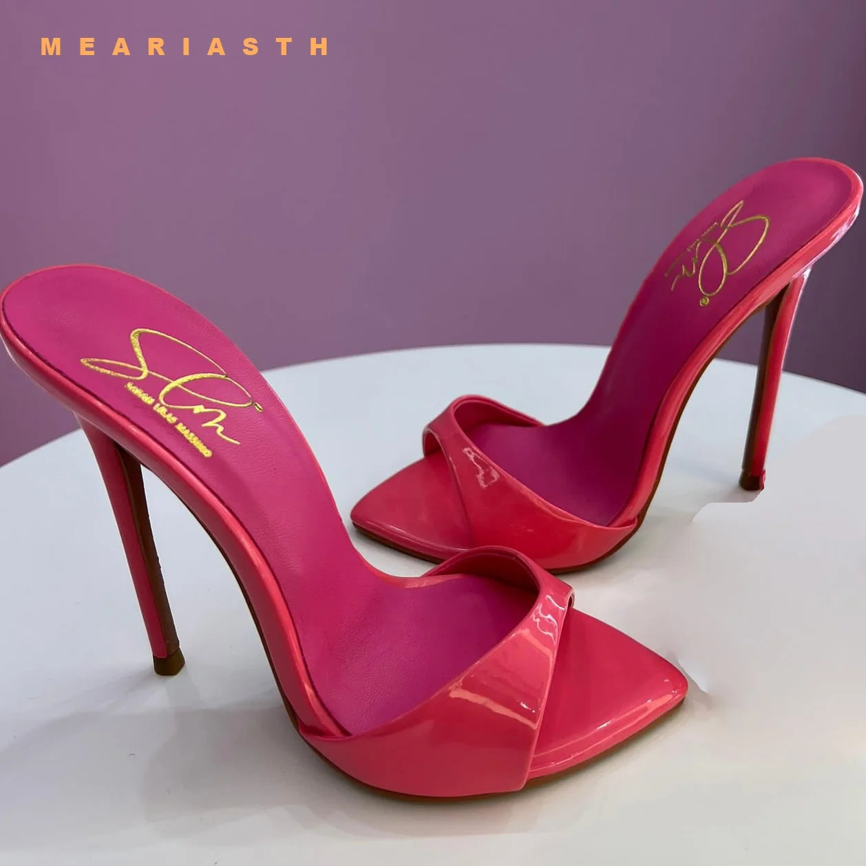 Zapatillas de crin de verano, zapatos de mujer, Sandalias de tacón de aguja súper alto, sandalias de mujer con punta abierta y pasarela para fiesta, talla grande 44