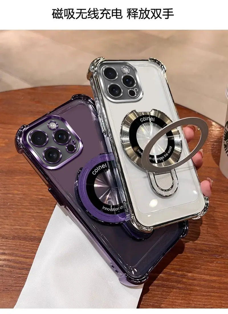 Para realme 15 Pro Funda de lujo galvanizada de silicona transparente soporte cubierta para realme 15Pro Funda de parachoques a prueba de golpes