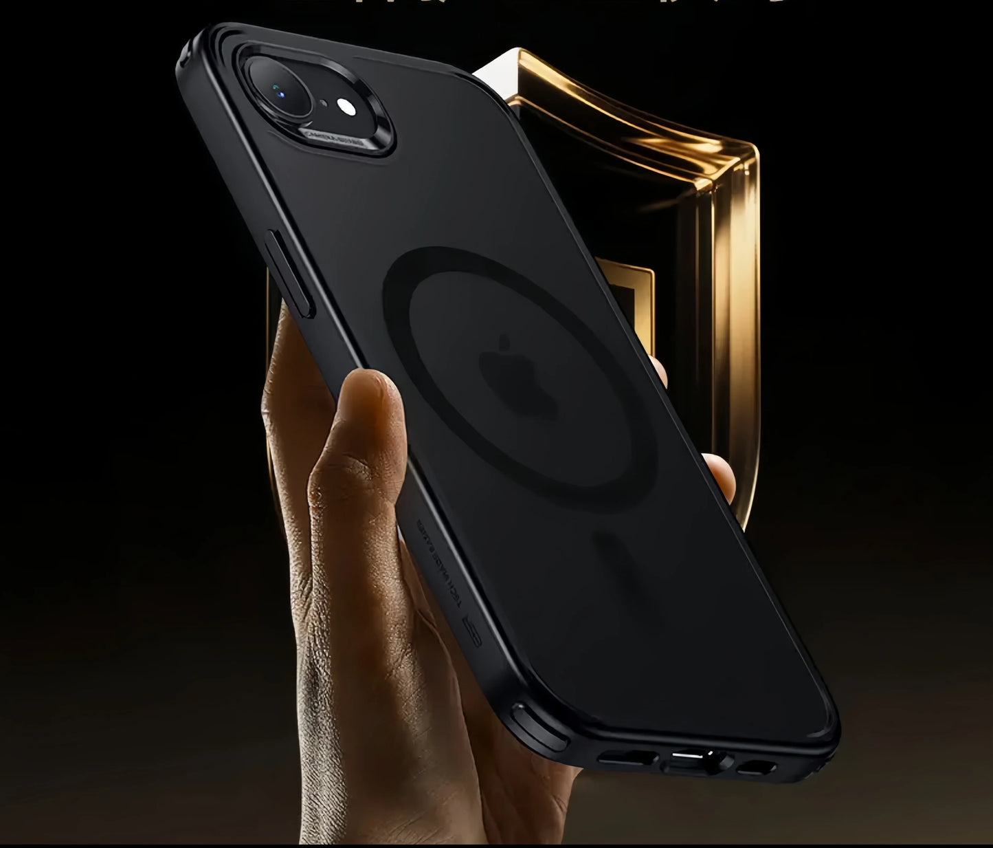 Funda para iPhone 17e/16e con Magnético, Translúcida, Mate, Antigolpes y Protectora - Negra