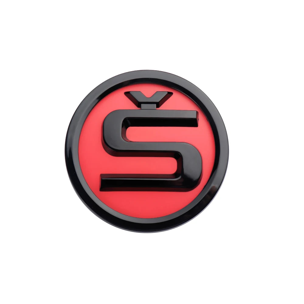 Emblema ABS de 80/90/100mm para el capó delantero del coche, adhesivo para maletero, para Skoda Yeti, Octavia, Fabia, Kodiaq, Rapid, Karoq, Superb, Kamiq S