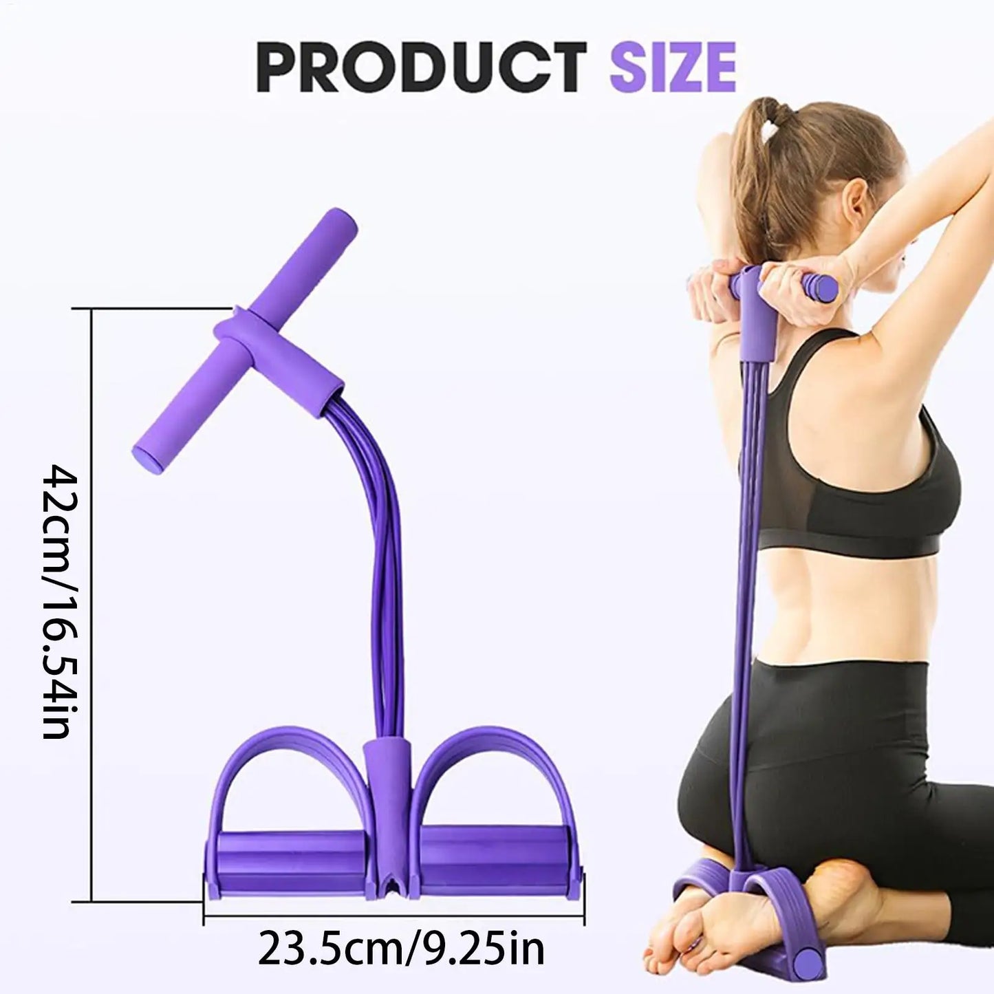 Bandas de resistencia para Fitness, extractor de Pedal de 4 tubos, asas de banda de resistencia para ejercicio, cuerda adjunta, equipo de entrenamiento para sentarse en el hogar