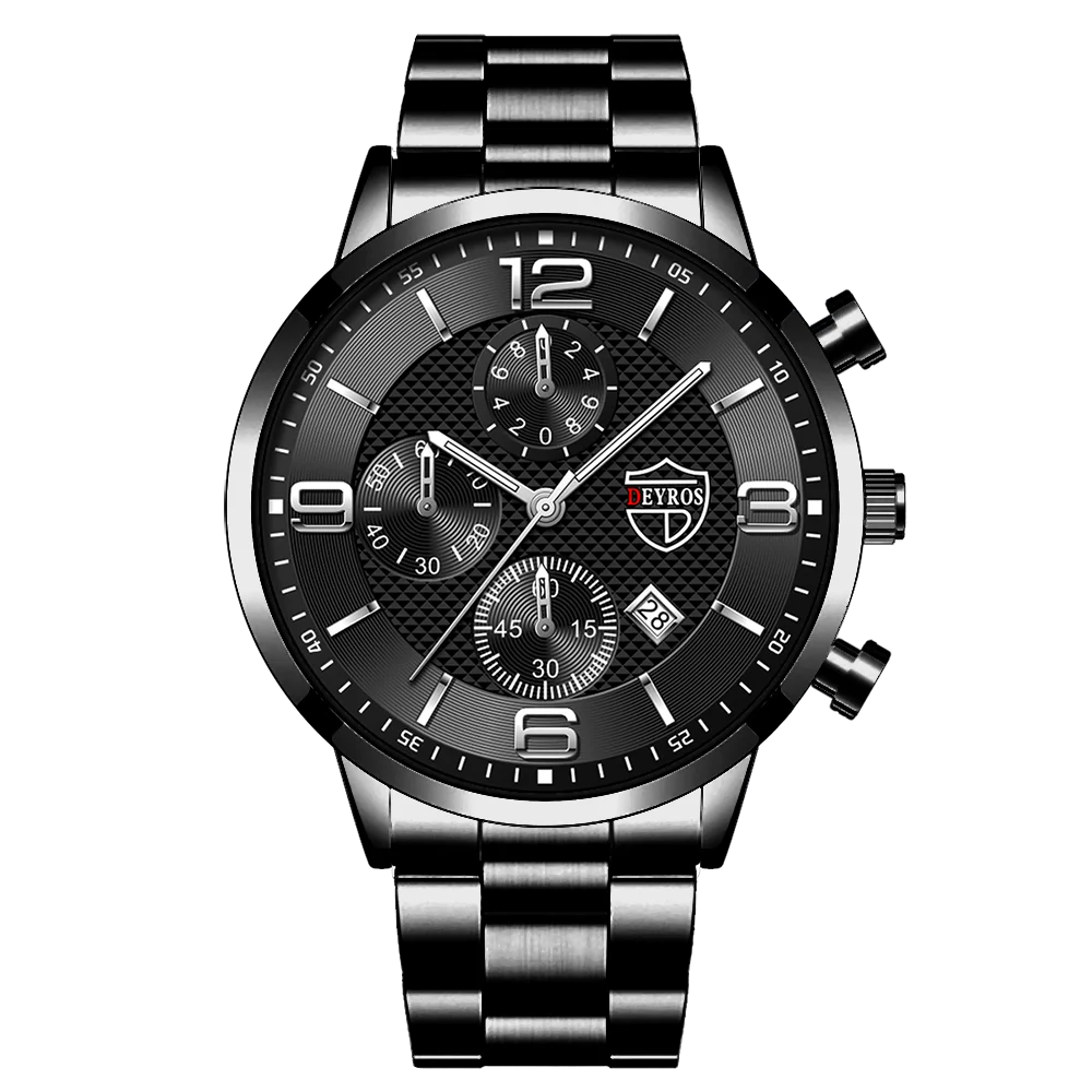 reloj hombre Relojes deportivos para hombre, pulsera de cuarzo de acero inoxidable, de lujo, informal, luminoso, de cuero