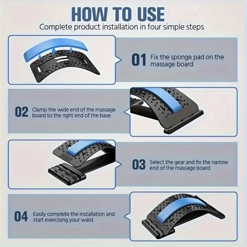 Corrector de Postura de 3 Niveles, Soporte Lumbar Ergonómico para Oficina, Auto, Hogar, Gimnasio, Kyfosis, Lordosis, Equipo de Fitness