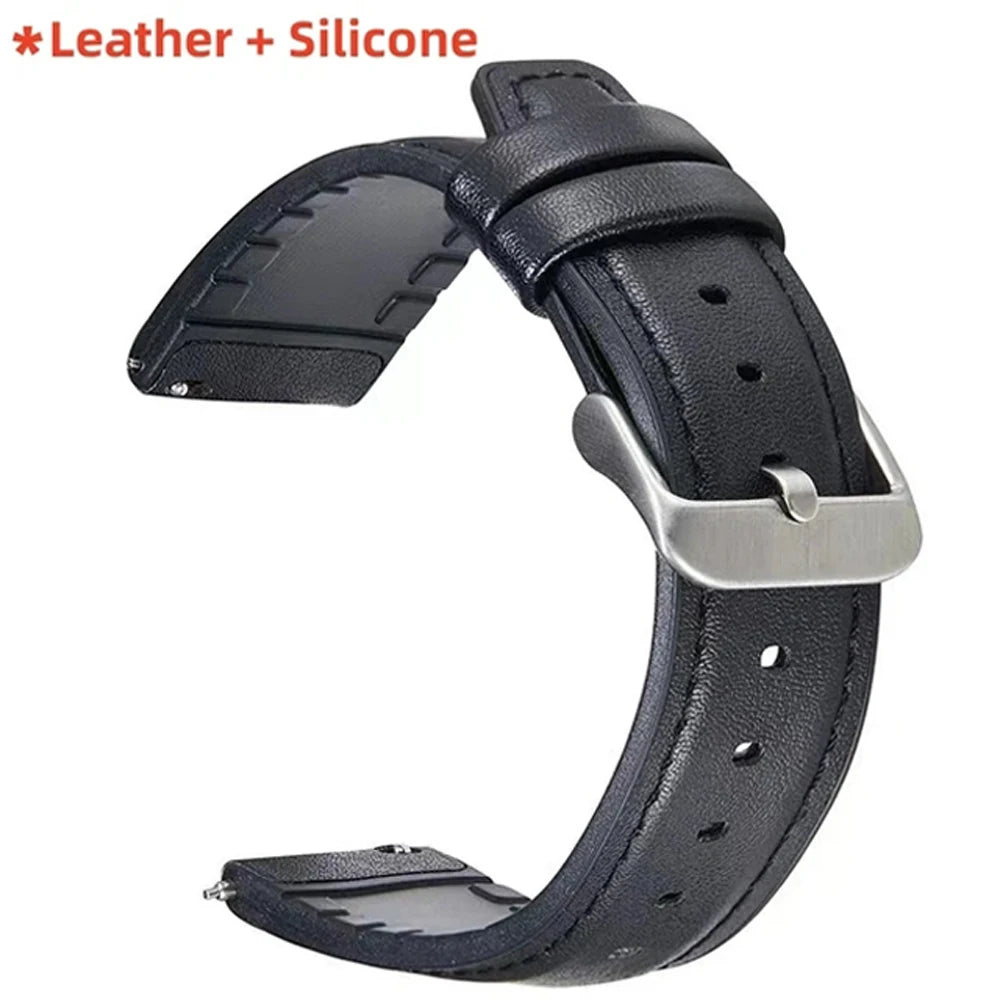 Correa de repuesto de 22mm para Huawei Watch GT6 6Pro GT5 GT 4 3 2 46mm Watch 5 4 Pro Smartwatch pulsera de silicona de cuero