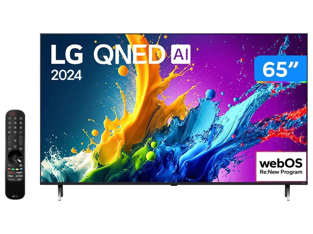 Smart TV 4K QNED LG 65QNED80TSA WebOS 24 procesador α5 Ger7 Wi-Fi Bluetooth con Alexa Chromecast 3 HDMI 2 USB