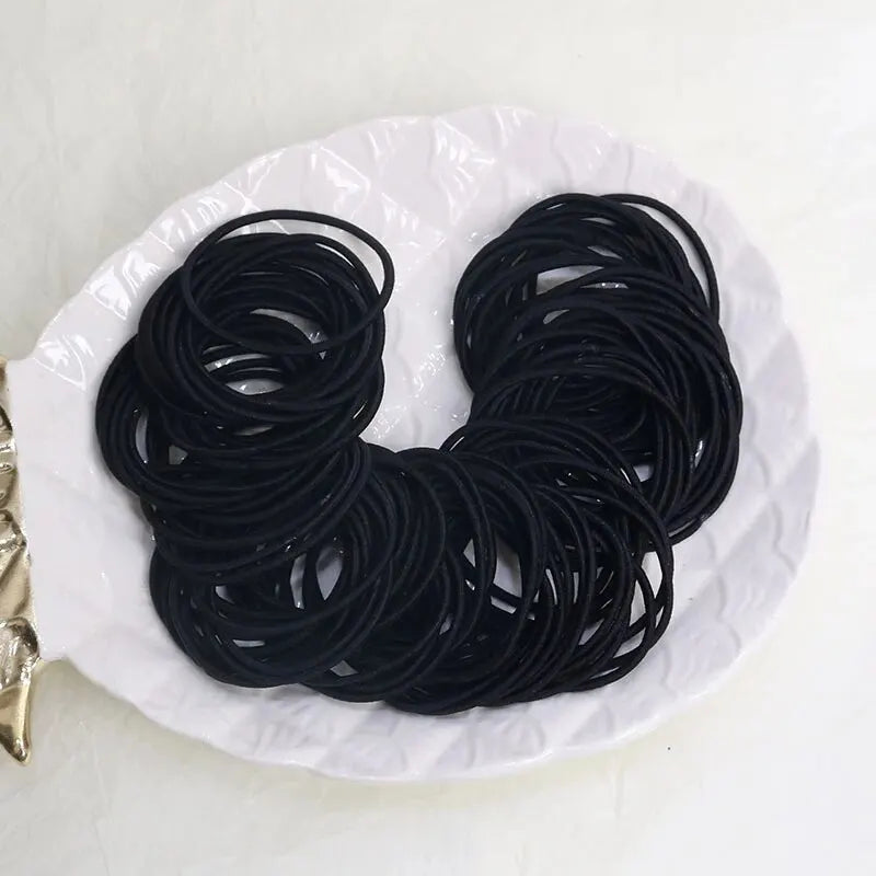 100 unids/set lazos para el cabello bandas de goma elásticas para mujeres y hombres bandas de goma para el cabello fino coleteros accesorios para el cabello para mujeres