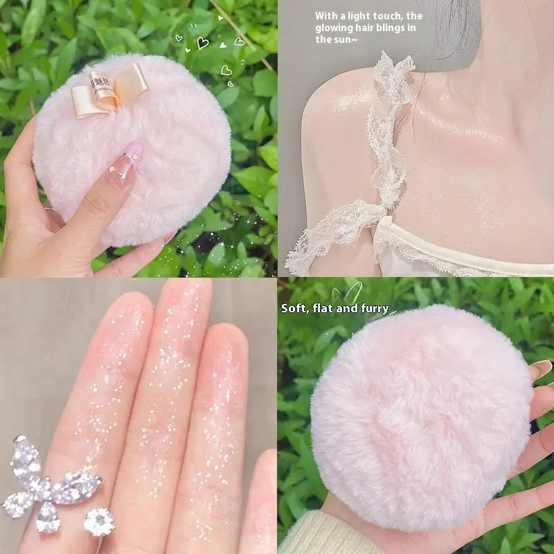 Resaltar bola estilo de moda viento Puff ajuste polvo bola clavícula brillo cara cuerpo todo en cosméticos portátiles