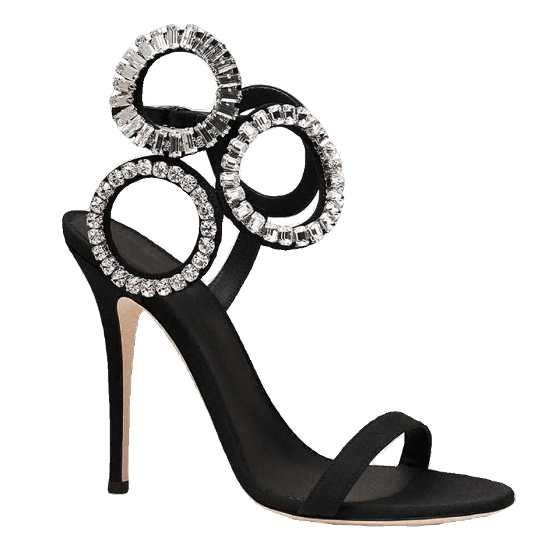 Sandalias Romanas de Verano 2026 con Tacón de Aguja y Pedrería, Diseño Exclusivo para Mujer, con Hebilla de Una Línea y Punta Abierta