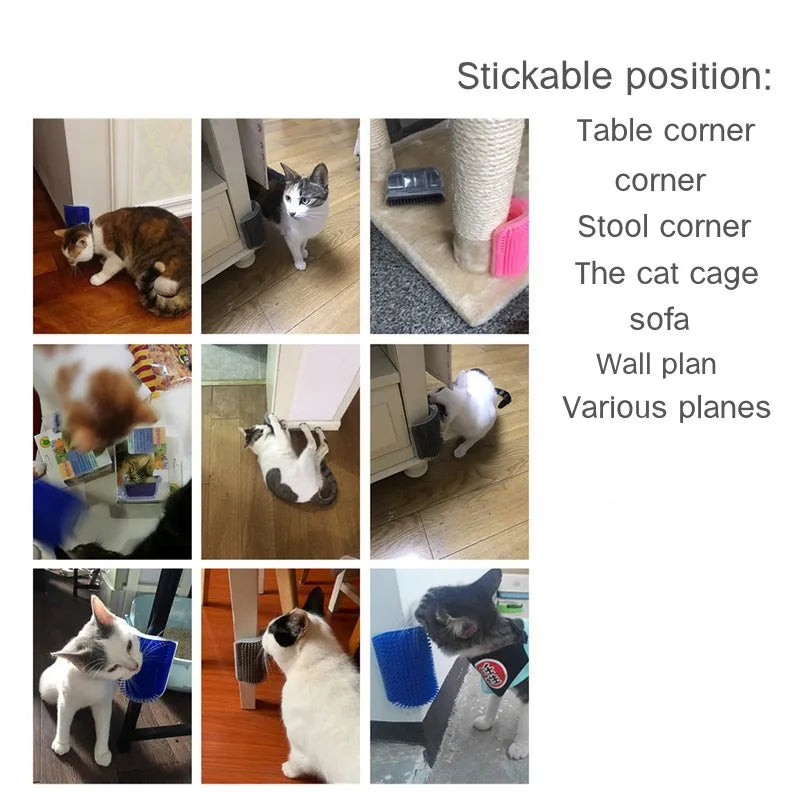 Peine de masaje para rascar gatos, cepillo para rascar esquinas con hierba gatera, peine para quitar mascotas para depilación, aseo
