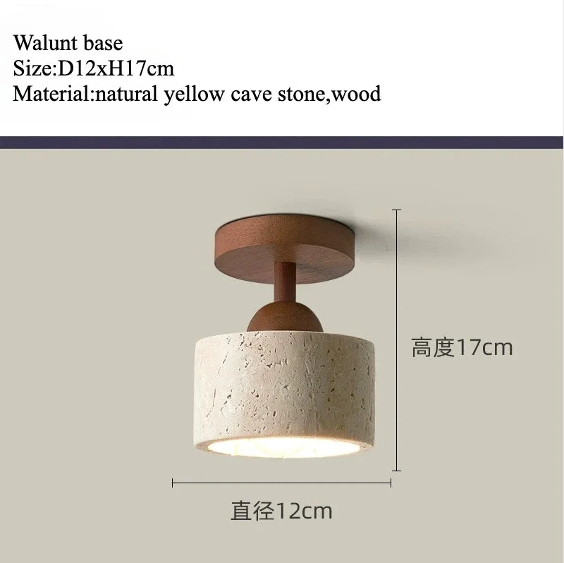 Lámpara de techo LED de piedra travertino, accesorio de iluminación para pasillo, sala de estar, comedor, decoración de dormitorio, lámpara de techo