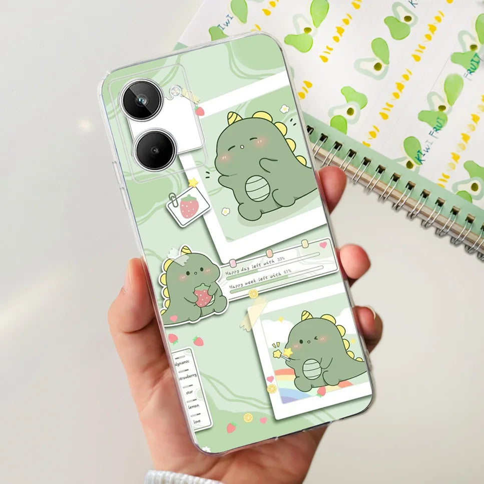 Para Realme 10 4G RMX3630 funda de teléfono suave de silicona TPU a prueba de golpes para Realme 10 funda protectora trasera con diseño de dibujos animados bonitos