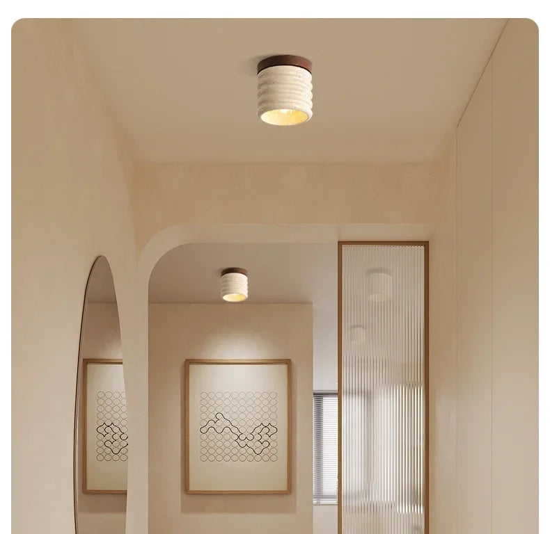 Lámpara de techo LED de piedra travertino, accesorio de iluminación para pasillo, sala de estar, comedor, decoración de dormitorio, lámpara de techo