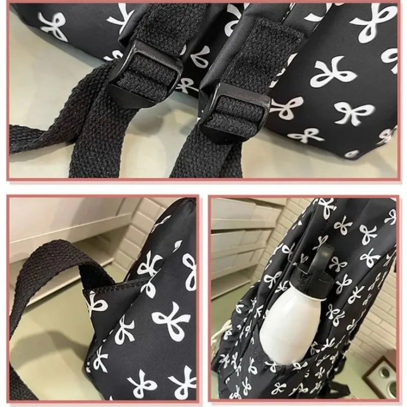 Mochila Moderna con Estampado de Lazo para la Escuela, con Protección para Laptop, Correas Ajustables, Regalo Perfecto para el Regreso a Clases para Niñas