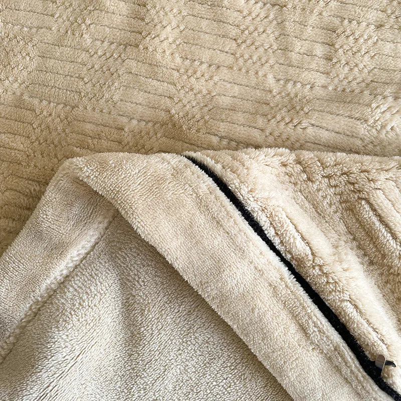 Juego de funda nórdica de terciopelo de leche, edredón sólido de felpa suave y cálido, mantas gruesas, ropa de cama para el hogar, invierno, 150x200cm, 3 uds.