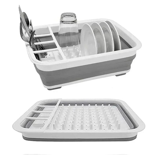 Nuevo Estante plegable para platos de cocina, almacenamiento con fugas de agua, vajilla, cuenco, escurridor, bandeja, estante de secado para el hogar, plástico lavable