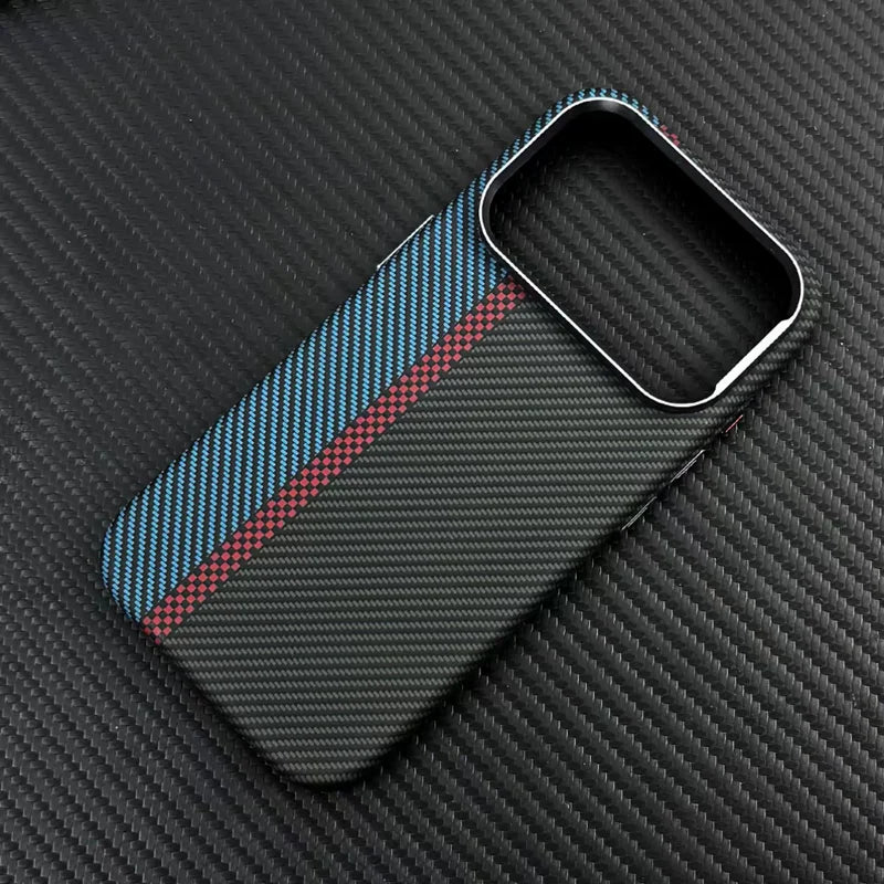 Funda Magnética con Textura de Fibra de Carbono para iPhone 17, 17 Pro Max, 16 Pro, 15, 14, 13, Ultrafina, con Lente de Aleación, Carga Inalámbrica, Carcasa Rígida