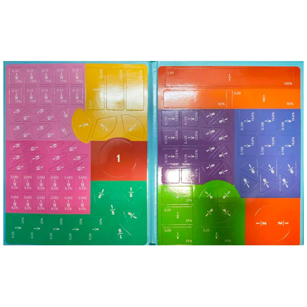 Rompecabezas Magnéticos de Fracciones para el Dominio de la Matemática, Aprendizaje Montessori con Divertidos Auxiliares de Enseñanza Aritmética, Material Educativo Cognitivo