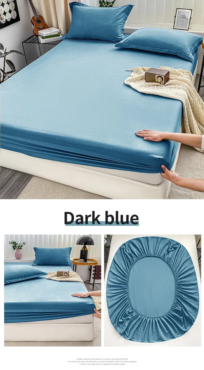 Sábana bajera cepillada de color sólido de primera calidad, tejido de satén ultrasuave para noches acogedoras: ropa de cama hipoalergénica y de fácil cuidado