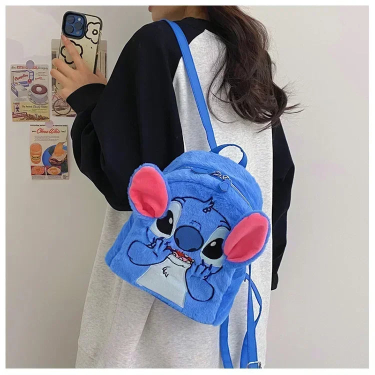 Mochila de Peluche Stitch 2026, Mochila Escolar Japonesa Azul con Diseño Divertido de Stitch, Mochila de Gran Capacidad para Estudiantes, Bolsa de Jardín de Infancia, Regalo para Niños