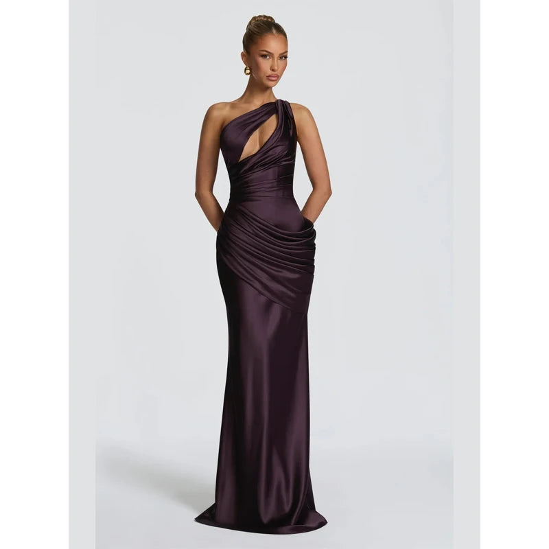 Vestido Maxi Plisado Sólido Sexy con Cuello Halter para Mujer, sin Mangas, sin Espalda, con Cintura Ajustada y Abertura, Vestidos de Fiesta de Verano 2026