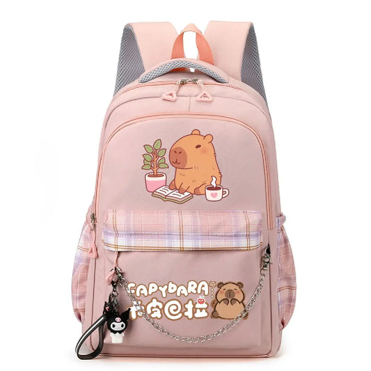 Mochila de dibujos animados de capibara para niñas, estudiantes, adolescentes, niños, Mochila, mochilas escolares informales para mujeres, regalos de cumpleaños para niños