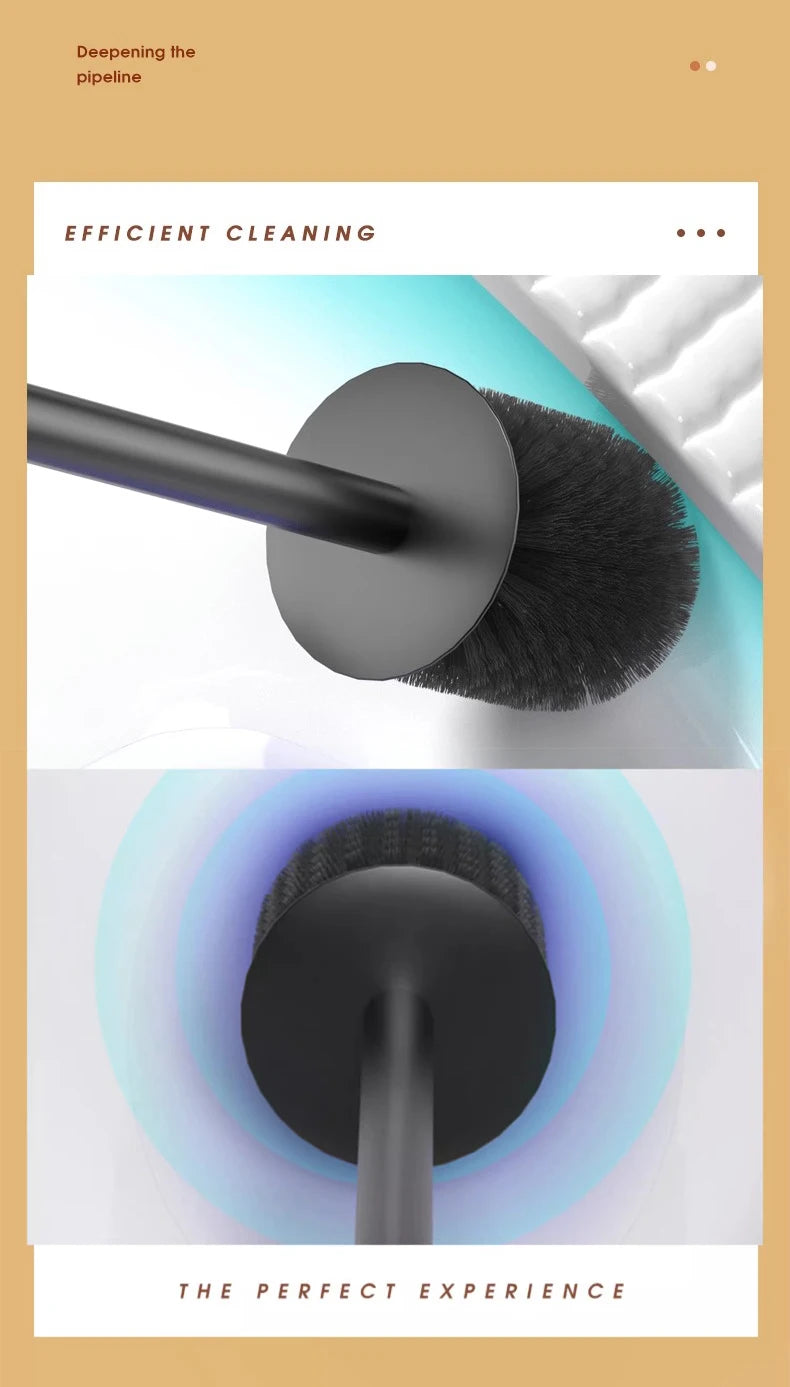 Soporte para escobilla de baño, herramientas de limpieza del hogar montadas en la pared, sin perforación, instalación espacial, cepillos de baño de aluminio WB8712