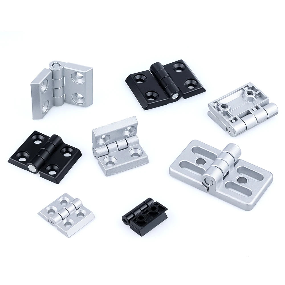 5/10 Uds 2020 3030 4040 4545 bisagras de aleación de Zinc accesorio de perfil de aluminio conector de bisagra de puerta para extrusión de perfil de aluminio