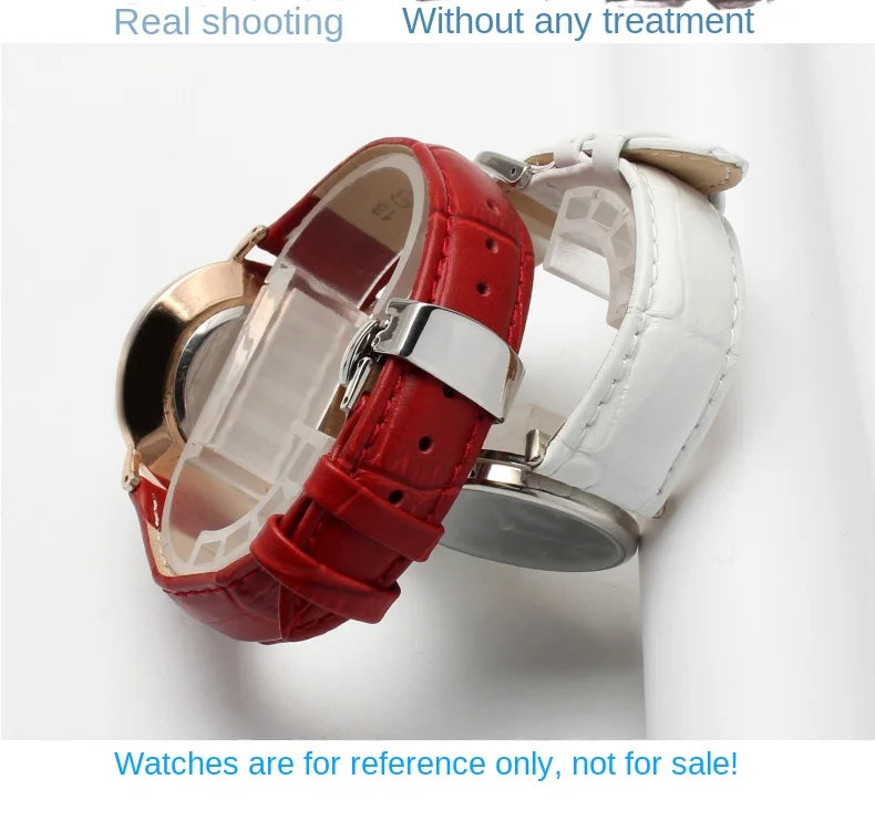 10mm 12mm 14mm 15mm 16mm 18m blanco rojo rosa para Casio Tissot correa de cuero genuino correa de reloj de mujer accesorios de pulsera
