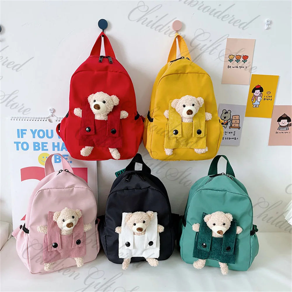 Mochila con nombre personalizado para niños, mochila bordada con dibujos animados para bebé, bolsa de libros para jardín de infantes, mochilas para salir, novedad