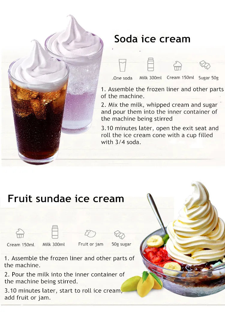 Máquina de helado Manual automática de sobremesa operación Simple Mini máquina de helado suave de gran capacidad para el hogar DI
