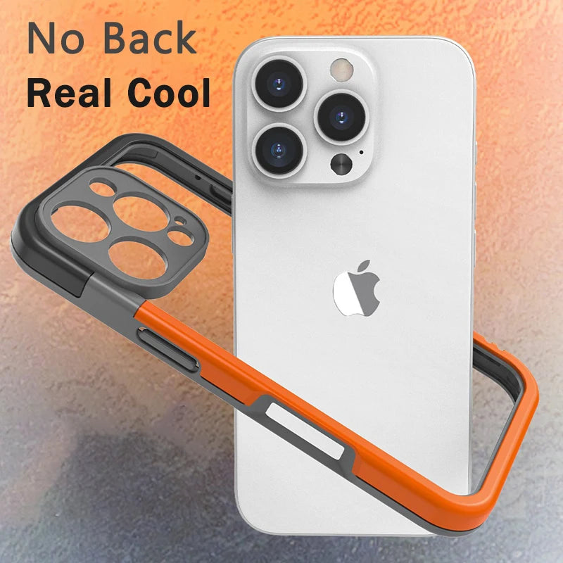 Funda de teléfono con marco de silicona suave a prueba de golpes para iPhone 17 Pro Max 13 14 15 16 Plus NoBack protección contra la disipación de calor cubierta de parachoques